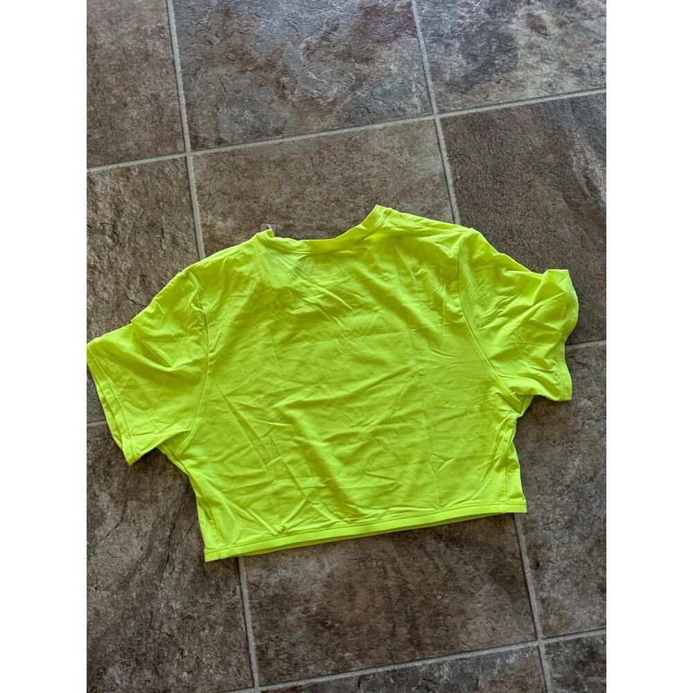 Skims Fits Everybody Super Cropped T-Shirt Neon Lime Size XL - Picture 9 of 11